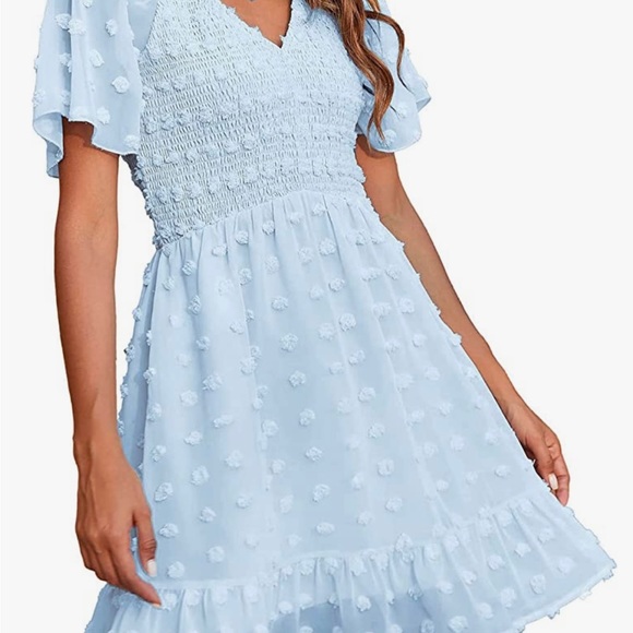 Light blue V Neck bell sleeve dress size XL. NWT - Picture 3 of 9